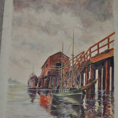 sailing ship at port