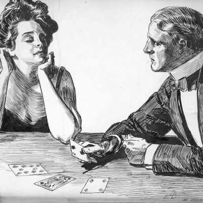 Couple Playing Cards