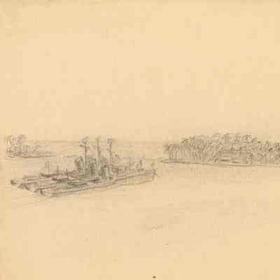 Sketch of destroyers sitting off the Majurd Atoll.