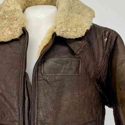 Navy Leather Winter Flight Suit Jacket