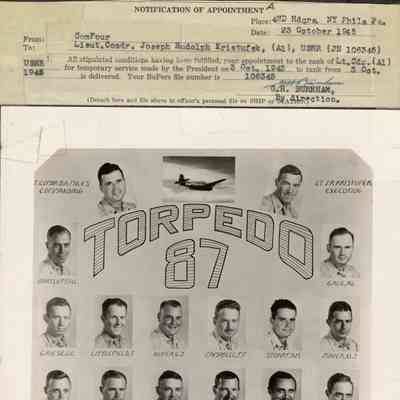 Joseph Kristufek Promotion with Torpedo Squadron 87 Collage
