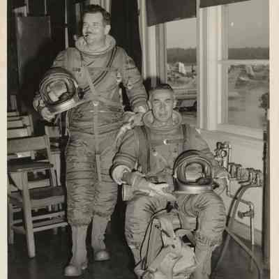 James B. Cain and Lawrence Geis in High Altitude Pressure Suits