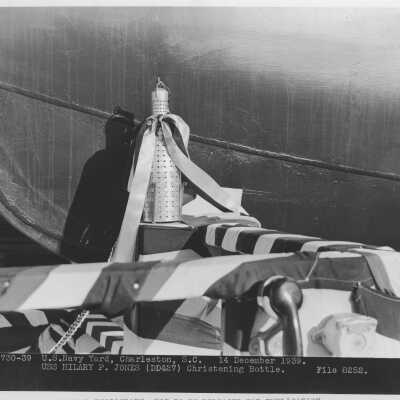 USS Hillary P. Jones (DD-427) Christening Bottle