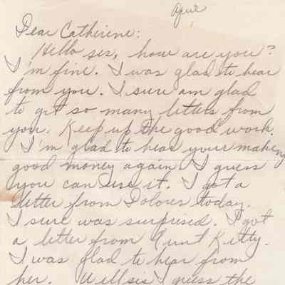 Letter from Charles Bonness to His Sister, April, 1942