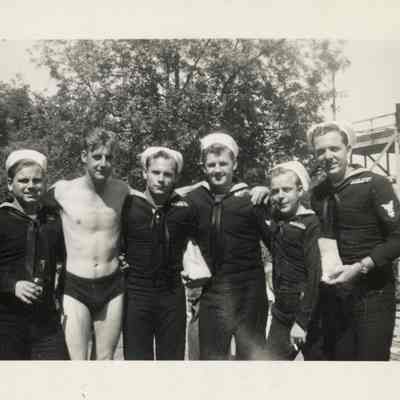 Wilbert Gauding and Shipmates at Angle Lake, Seattle, Washington