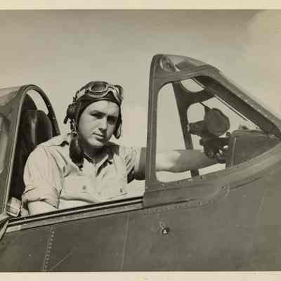 Elisha "Smokey" Stover in the Cockpit of his F6F Hellcat