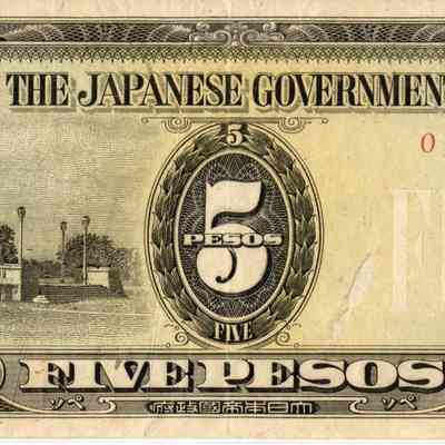 Japanese Government-Issue Philippine 5 Peso Note