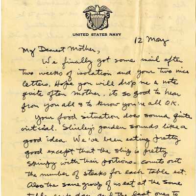 Letter from Gerald Hennesy to His Mother Dated May 12, 1945