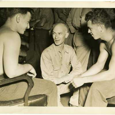Sailors Talking with Ernie Pyle