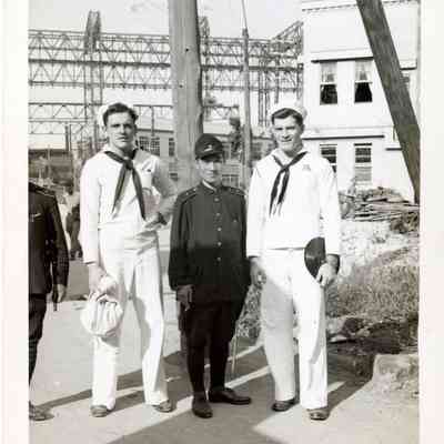 Sailors with Japanese Official