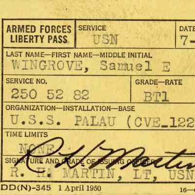 1951 Liberty Pass for Samuel Wingrove