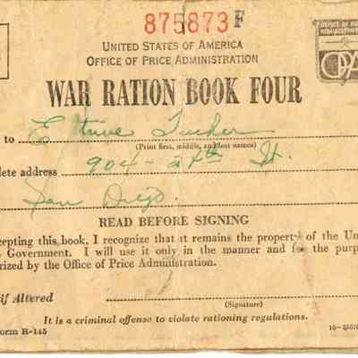 War Ration Coupon Book