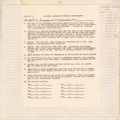 Celestial Navigation Notebook of William Calvin Grigsby, Jr.