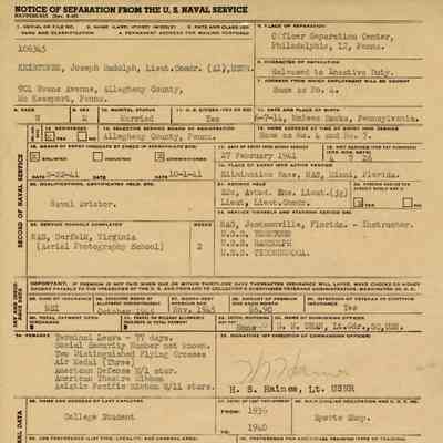 Notice of Separation for Joseph Kristufek
