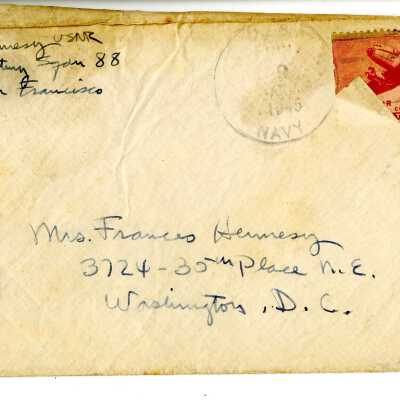 Envelope addressed to Frances Hennesy
