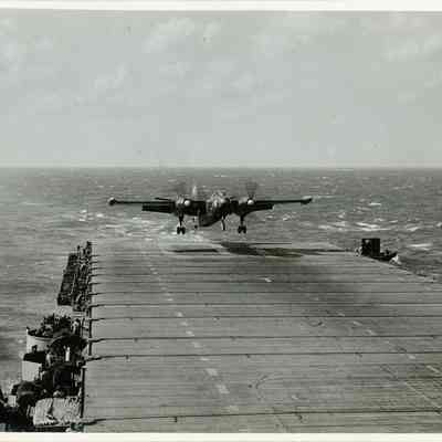 A North American AJ Savage coming in to land.