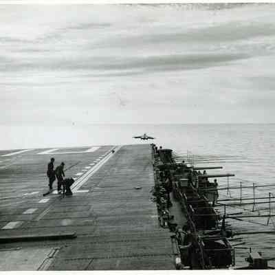 F-9 Cougar takes off from CVA-10.