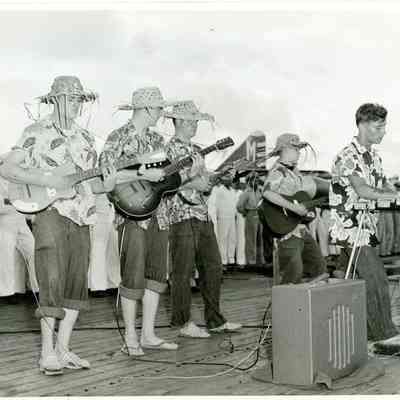 Music on the flight deck.
