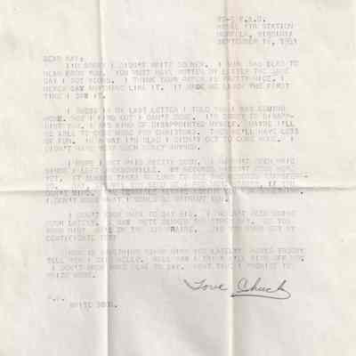 Letter from Charles Bonness to His Sister, September 16, 1941