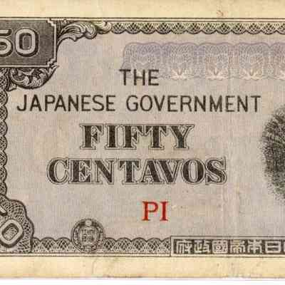 Japanese Government-Issue Philippine 50 Centavo Note