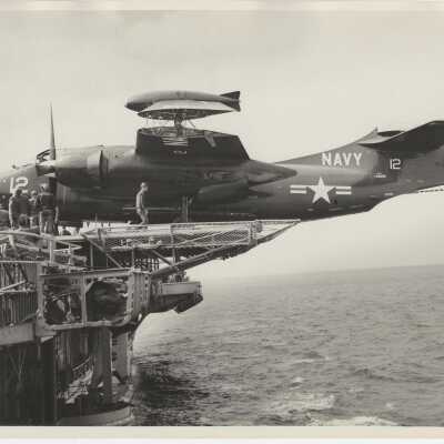 Sideview of an AJ (A-2) Savage on the Flight Deck of the USS Yorktown (CVA-10)