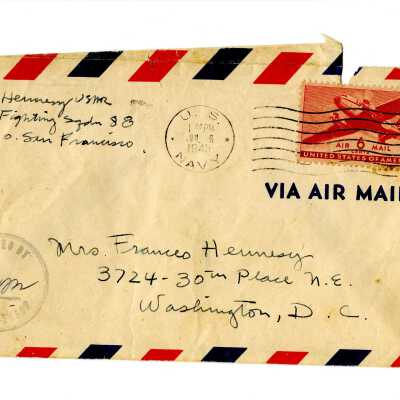 Envelope addressed to Frances Hennesy