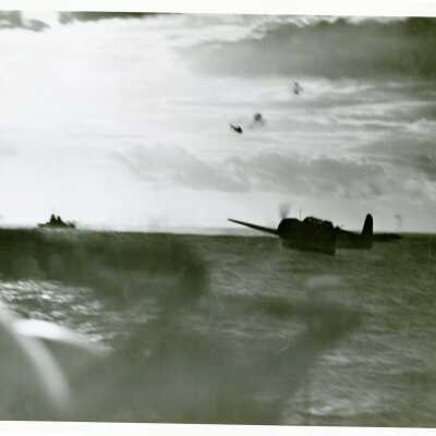 Japanese "Jill" Passing Over the USS Yorktown (CV-10)