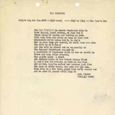 USS Yorktown (CV-10) Ship's Log Poem