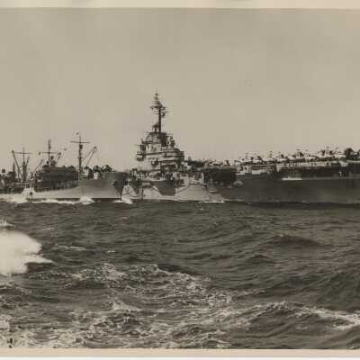 USS Yorktown (CVA-10) Receives Supplies While in the China Sea