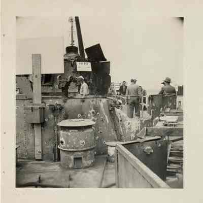 View of gun mount 53 from the Laffey's fantail.