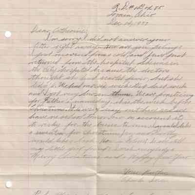 Letter from Charles Bonness to His Sister, December 14, 1937