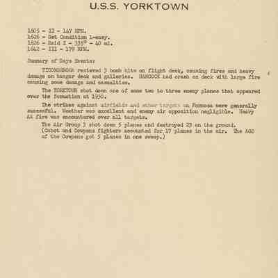 USS Yorktown (CV-10) After Action Report for January 21, 1945
