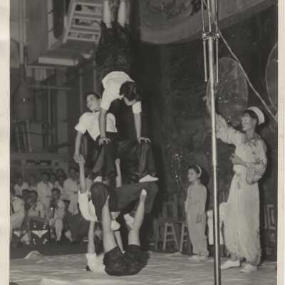 The Flying Tiger Troupe Balances Aboard (CVA-10)