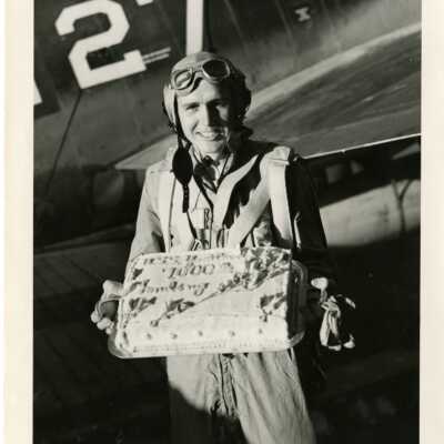 Elijah "Smokey" Stover With his Cake