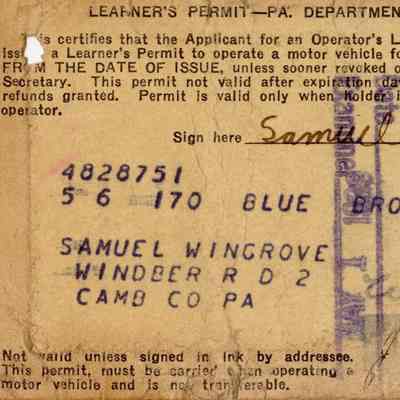 The Learner's Permit of Samuel Wingrove