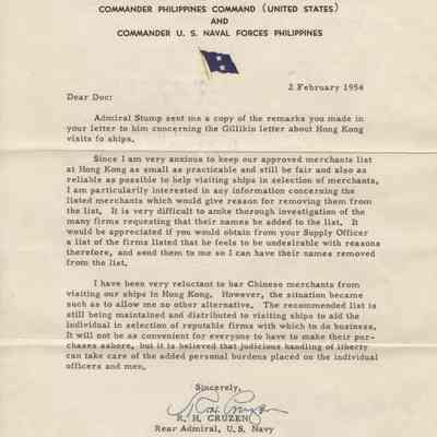 Letter From Richard H. Cruzen to Arnold W. McKechnie Dated February 2, 1954