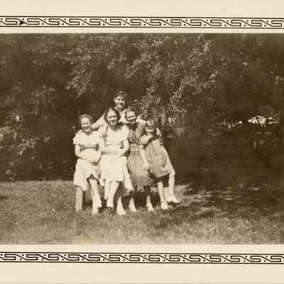 Elisha "Smokey" Stover as a Teenager with his Three Younger Sisters and Clarice Kid