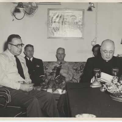 Cardinal Francis Spellman Making an Announcement