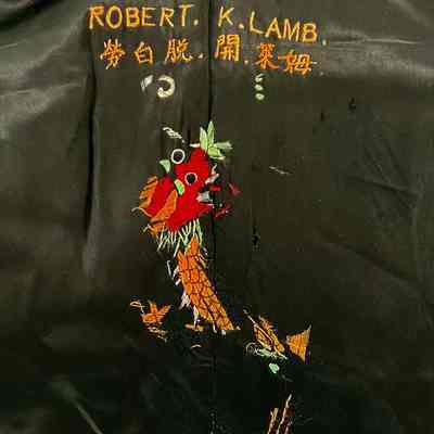 Embroidered Navy Coat