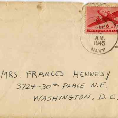 Envelope Sent From Gerald Hennesy to His Mother in September of 1945