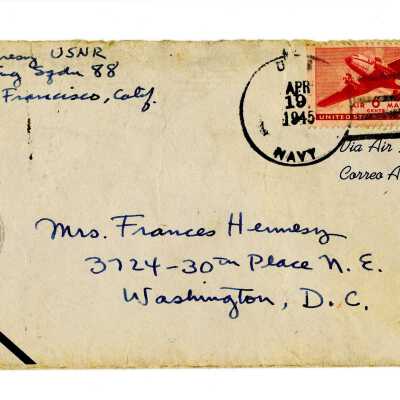 Envelope addressed to Frances Hennesy