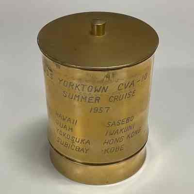 USS Yorktown (CVA-10) 1957 Brass Cruise Cup
