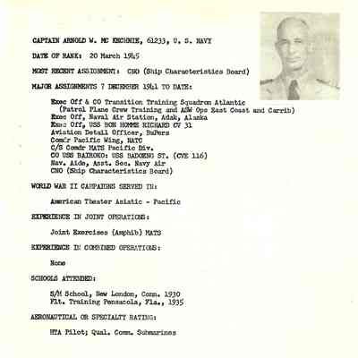 1945 Naval Record of Captain McKechnie