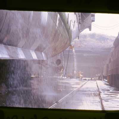 A View of The USS Yorktown (CVS-10) While in Drydock
