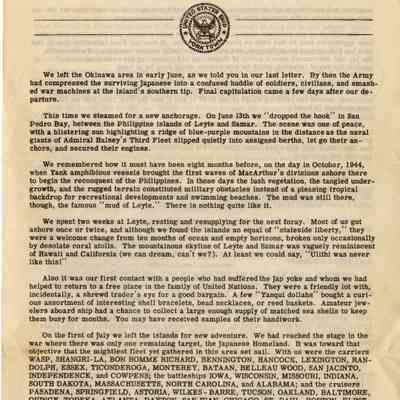 Pamphlet Discussing The Service of The USS Yorktown (CV-10) During World War II