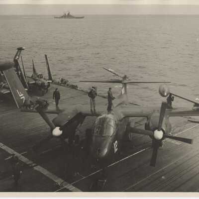 AJ (A-2) Savage on the Flight Deck of the USS Yorktown (CVA-10)