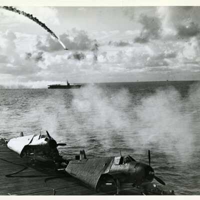 Japanese Plane Destroyed by Anti-Aircraft Fire