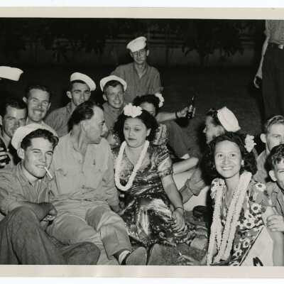 Sailors Enjoying a Shore Party in Hawaii