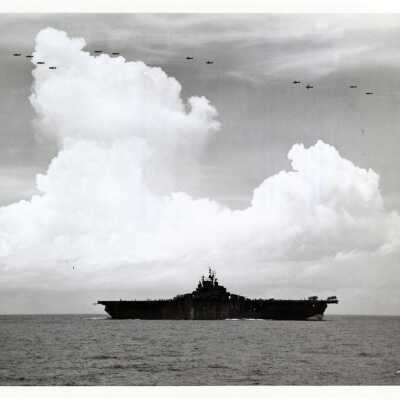 Silhouette of The USS Yorktown (CV-10)