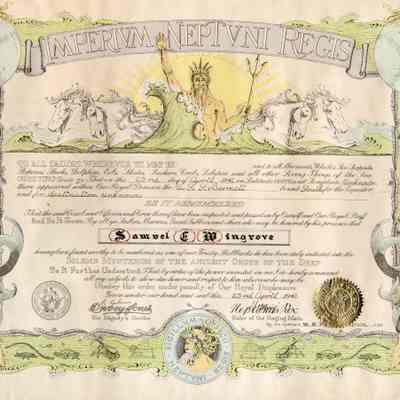 The Order of the Deep Certificate for Samuel Wingrove